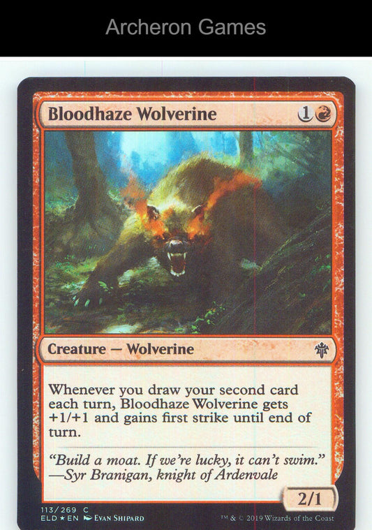 Bloodhaze Wolverine ELD 113 C MTG Card NM/EX+ Foil