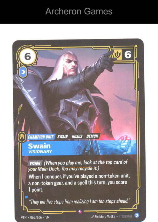 Swain - Visionary VEN 065/166 R Vendetta Riftbound Card Foil