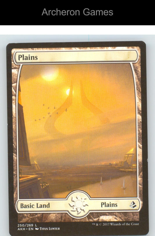 Plains (250) - Full Art AKH 250 Land MTG Card Amonkhet