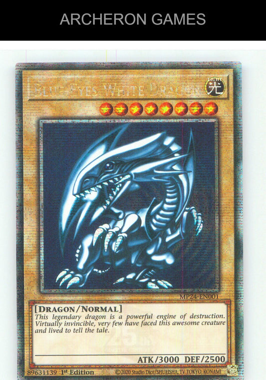 Blue-Eyes White Dragon (Quarter Century Secret Rare) YUGIOH Card 1st Edition