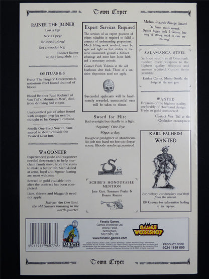 Mordheim: Town Cryer #11 Burly Ostland Mountain Folk - Games Workshop Magazine #1N7