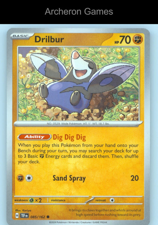 Pokemon Card Drilbur TEF 085/162 C Temporal Forces