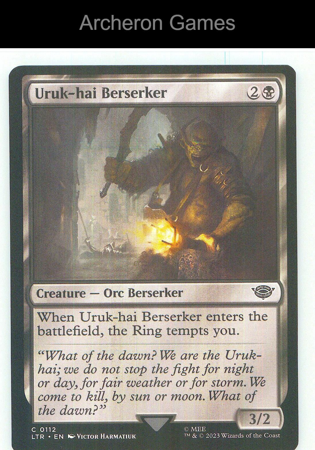 Uruk-hai Berserker LTR 112 C MTG Card NM/EX+