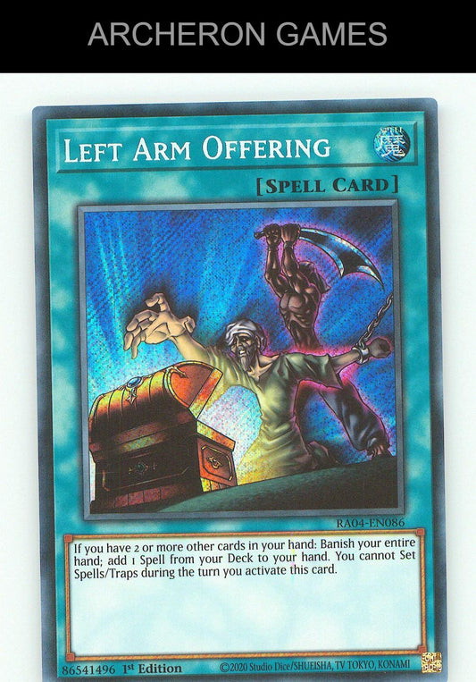 Left Arm Offering (PUR) SEC YUGIOH Card