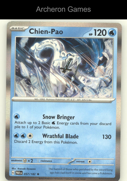 Pokemon Card Chien-Pao PAR 057/182 R Paradox Rift Holo