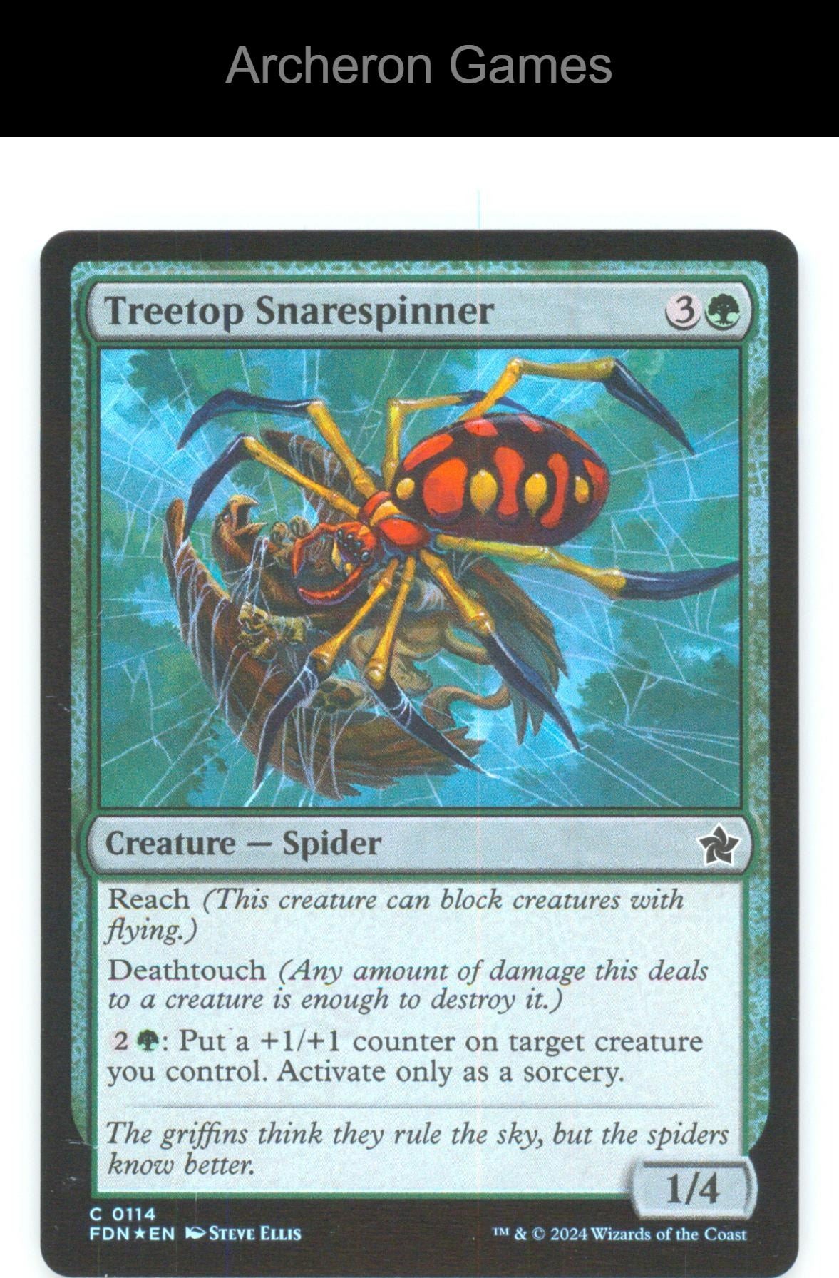 Treetop Snarespinner FDN 114 C MTG Card Foundations Foil