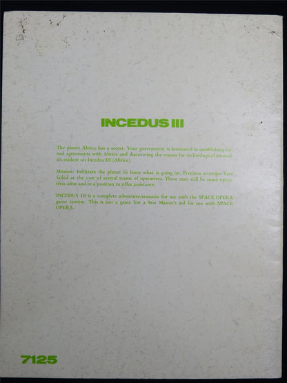 Space Opera: Incedus III An Espionage Mission - Roleplay Booklet #2S7