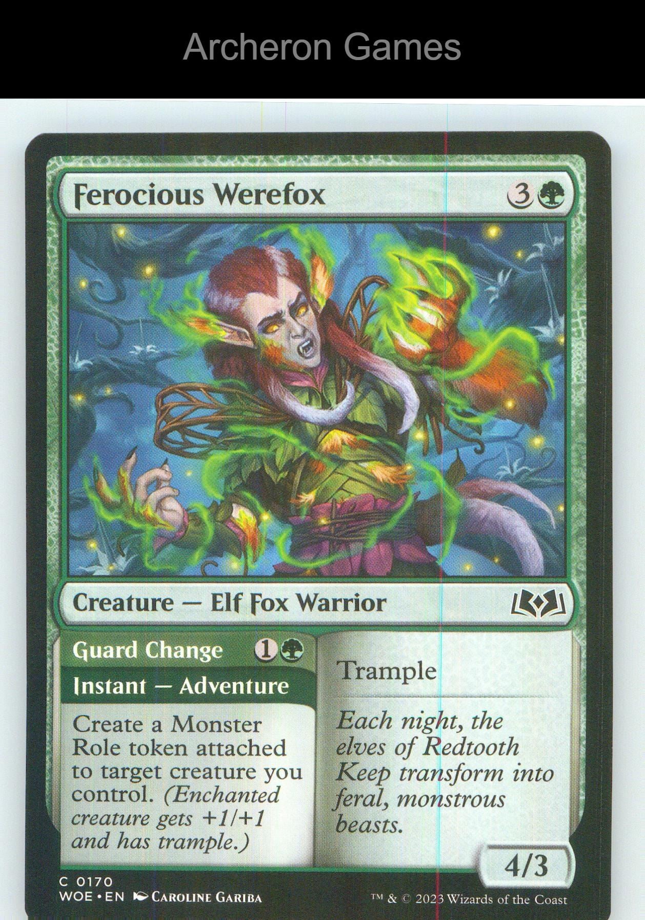 Ferocious Werefox WOE 170 C MTG Card NM/EX+