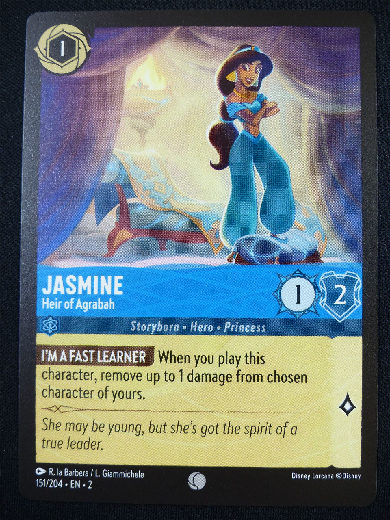 Jasmine Heir of Agrabah 151/204 - Lorcana Card #4OW