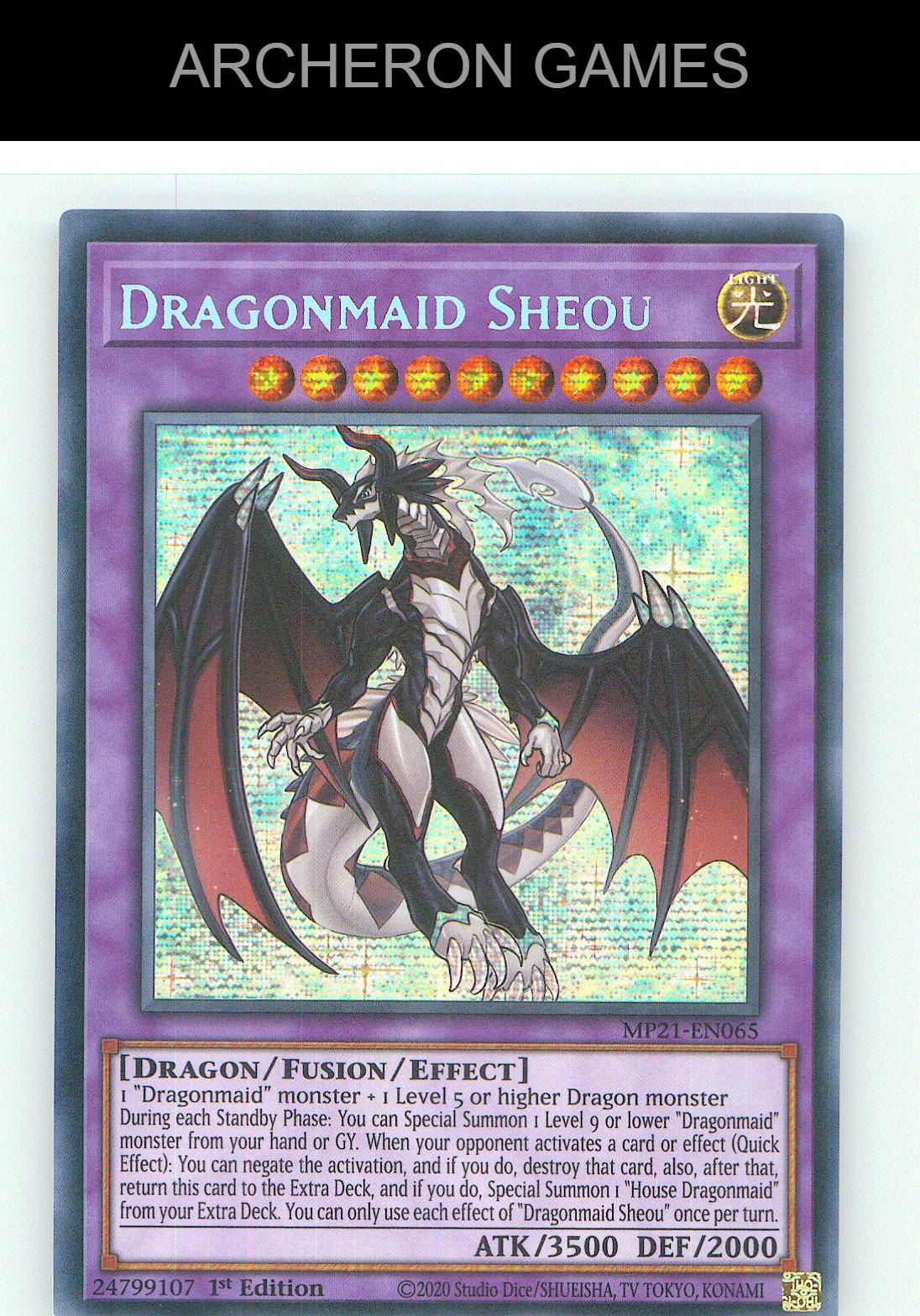 Dragonmaid Sheou Prismatic Secret Rare YUGIOH Card 1st Edition