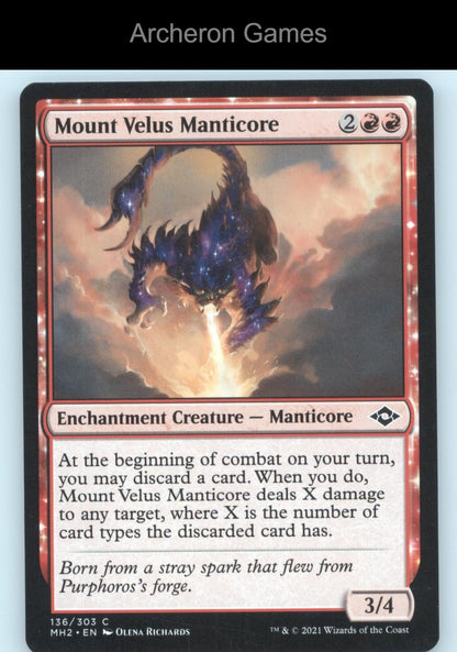 Mount Velus Manticore 136 C MTG Card Modern Horizons 2