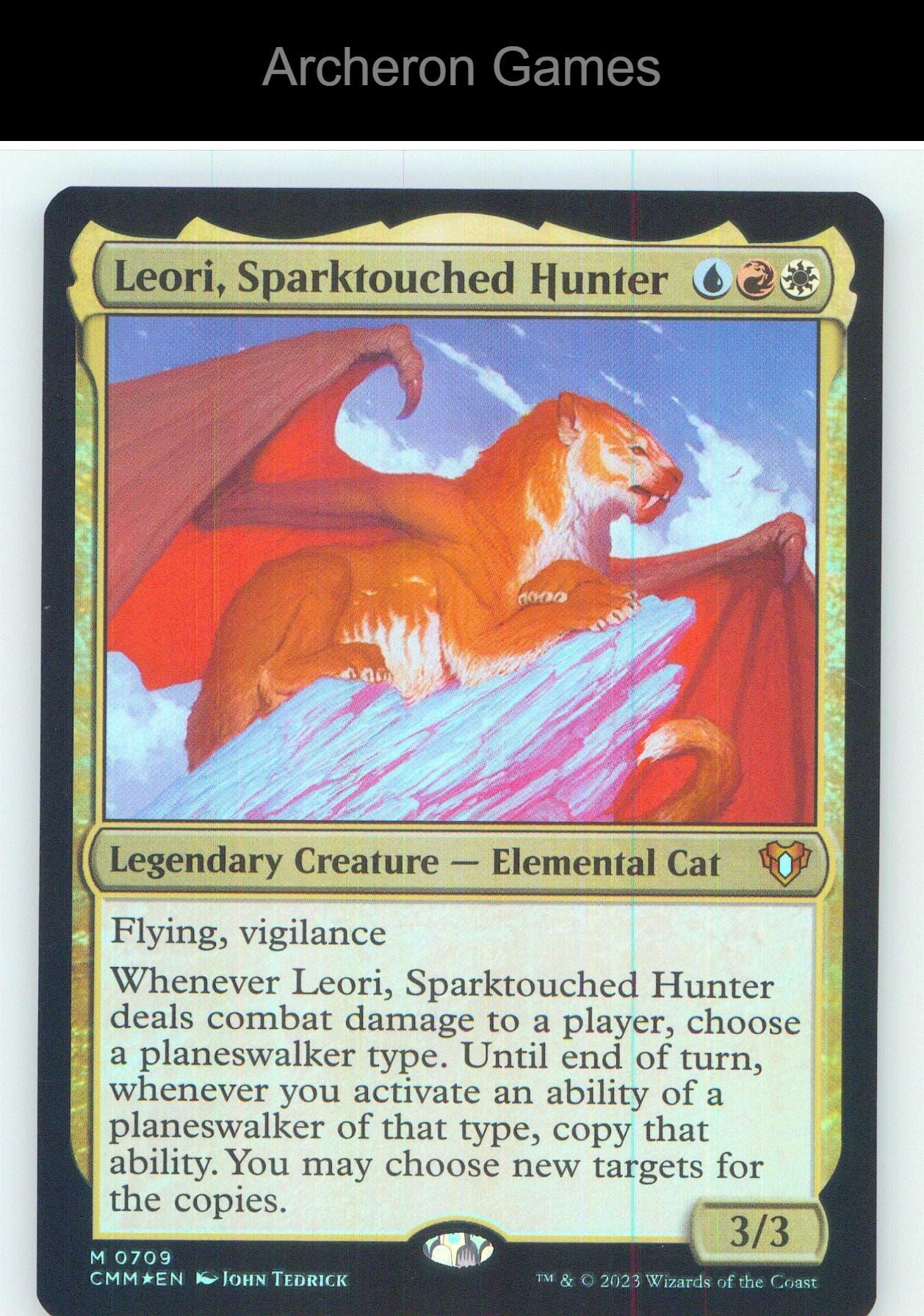Leori, Sparktouched Hunter CMM 709 Mythic MTG Card NM/EX+ Foil