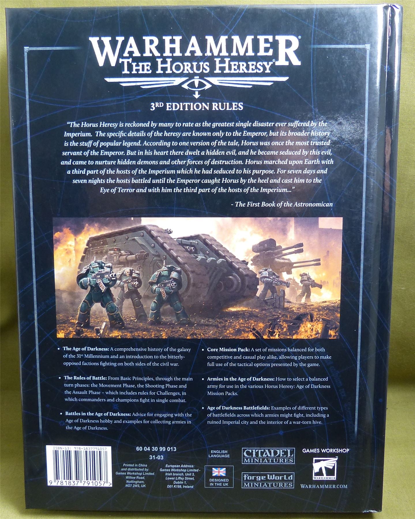 Age of Darkness Rulebook Hardback - Warhammer Horus Heresy #35V