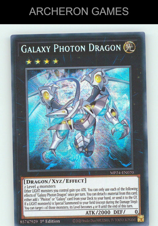 Galaxy Photon Dragon SEC YUGIOH Card