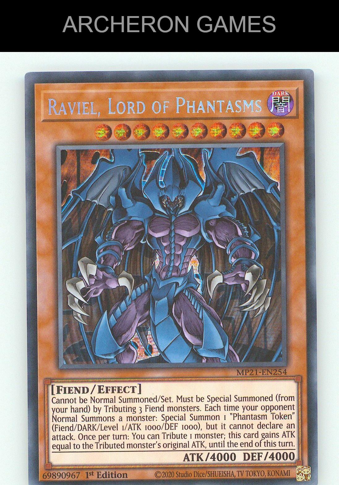Raviel, Lord of Phantasms SEC YUGIOH Card