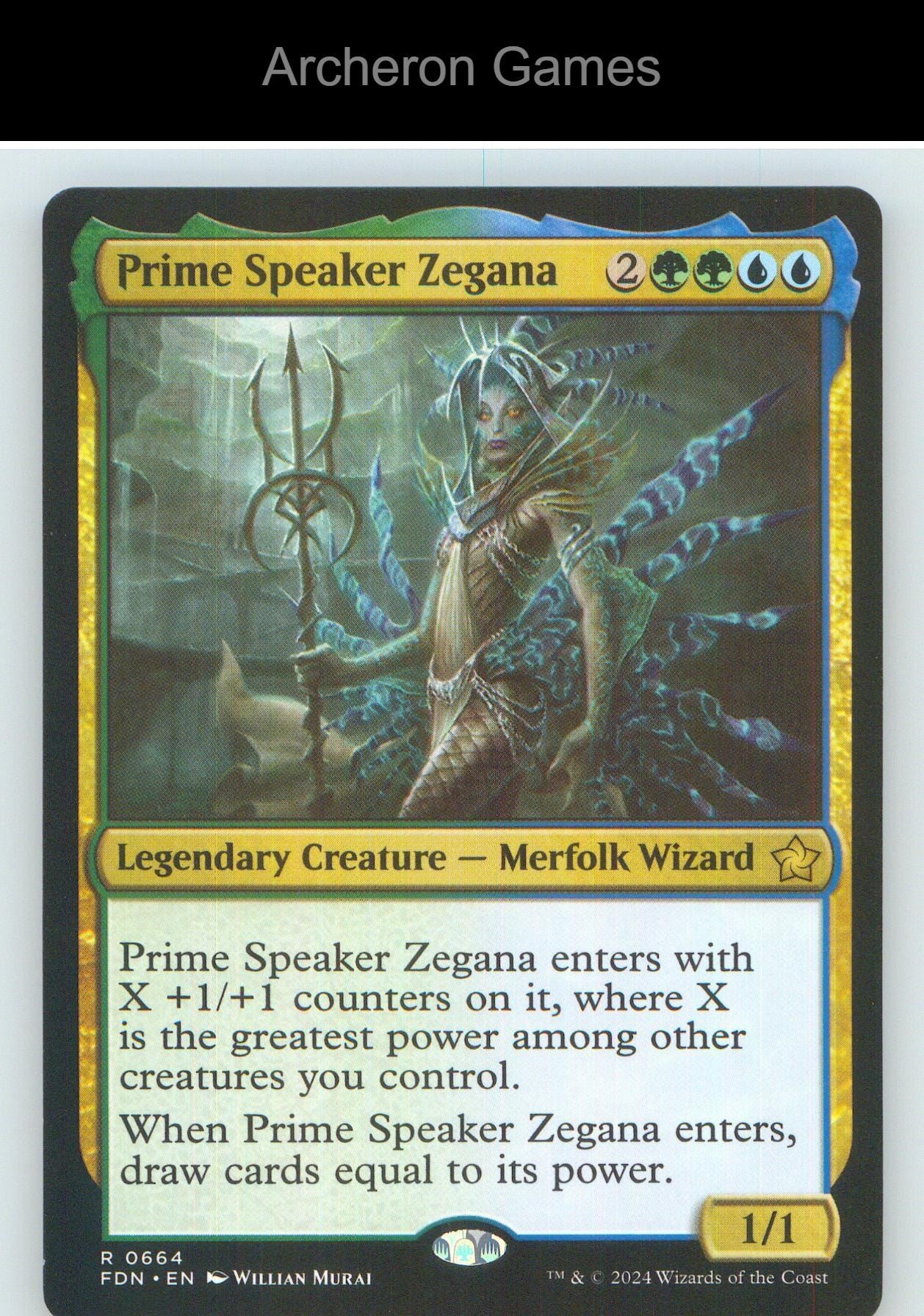 Prime Speaker Zegana FDN 664 R MTG Card NM/EX+