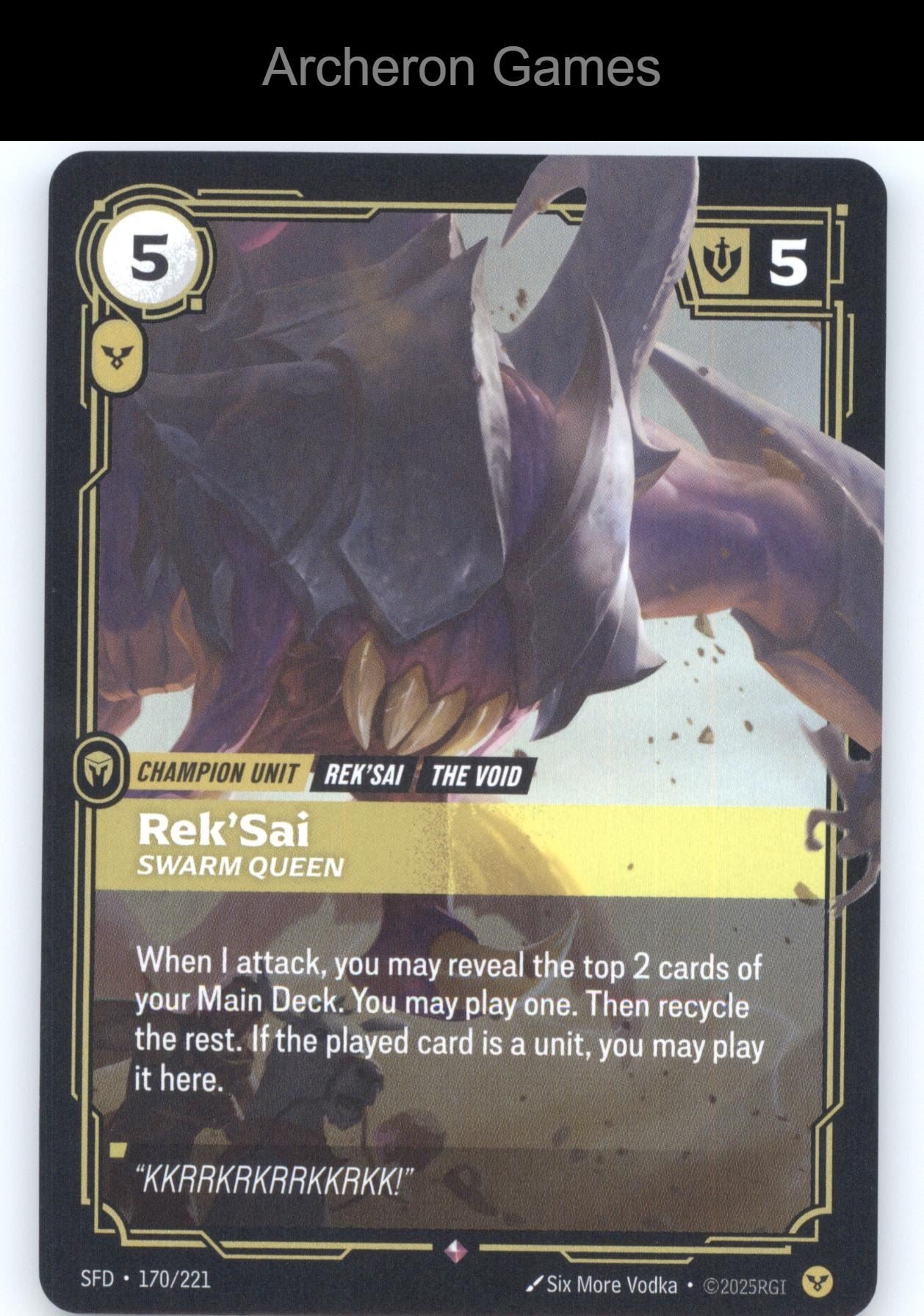 Rek'Sai - Swarm Queen SFD 170/221 R  Card Spiritforged