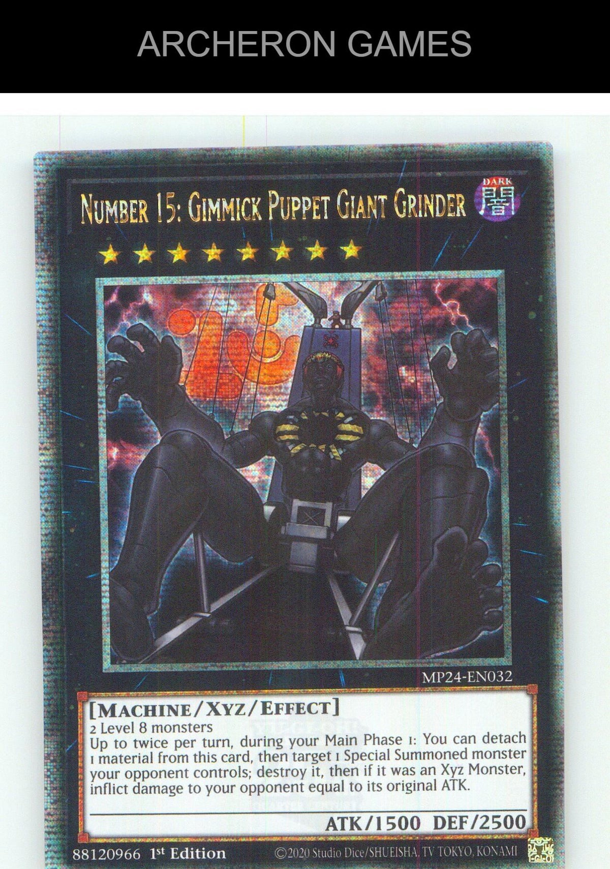 Number 15: Gimmick Puppet Giant Grinder (Quarter Century Secret Rare)1st Edition