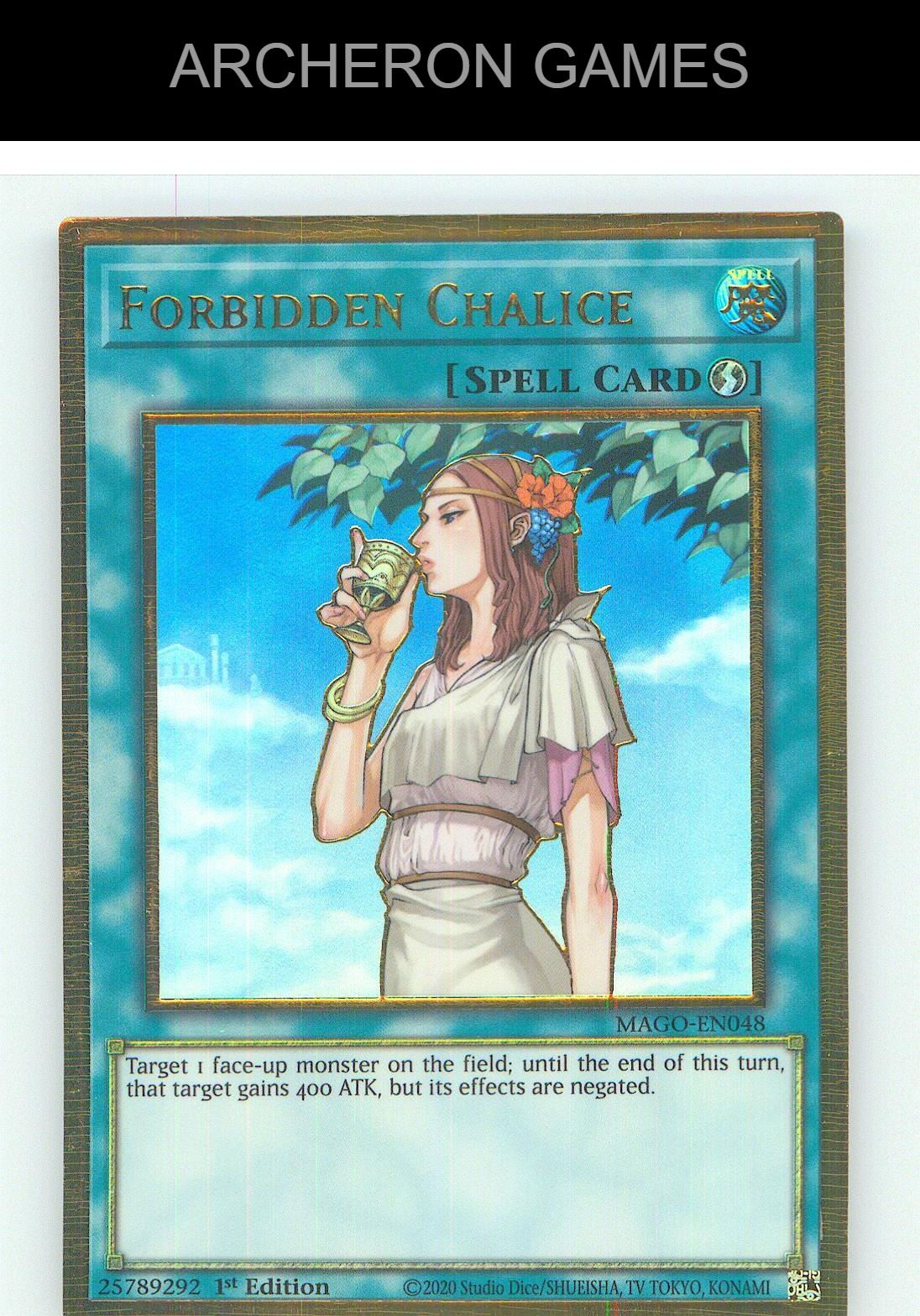 Forbidden Chalice Premium Gold Rare YUGIOH Card 1st Edition