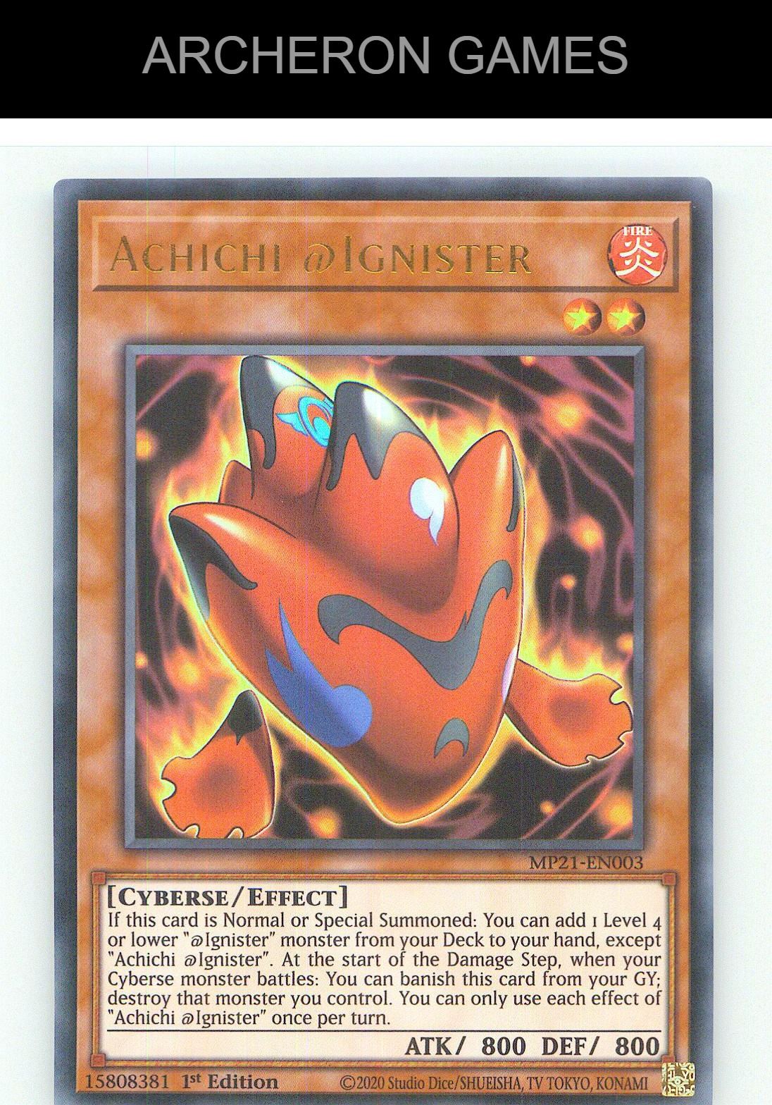 Achichi @Ignister Ultra Rare YUGIOH Card 1st Edition