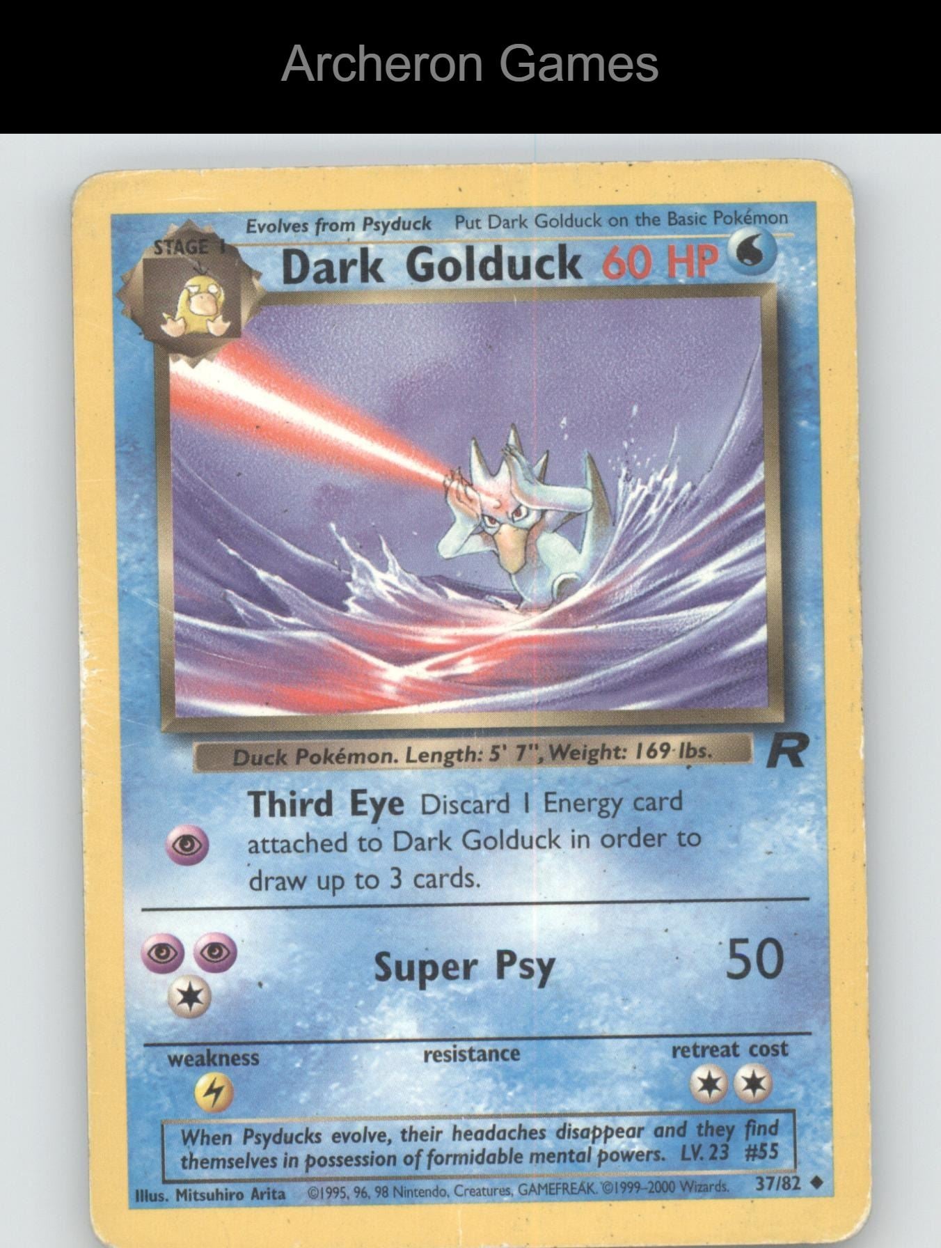 Pokemon Card Dark Golduck TR 37/82 UC Team Rocket Unlimited