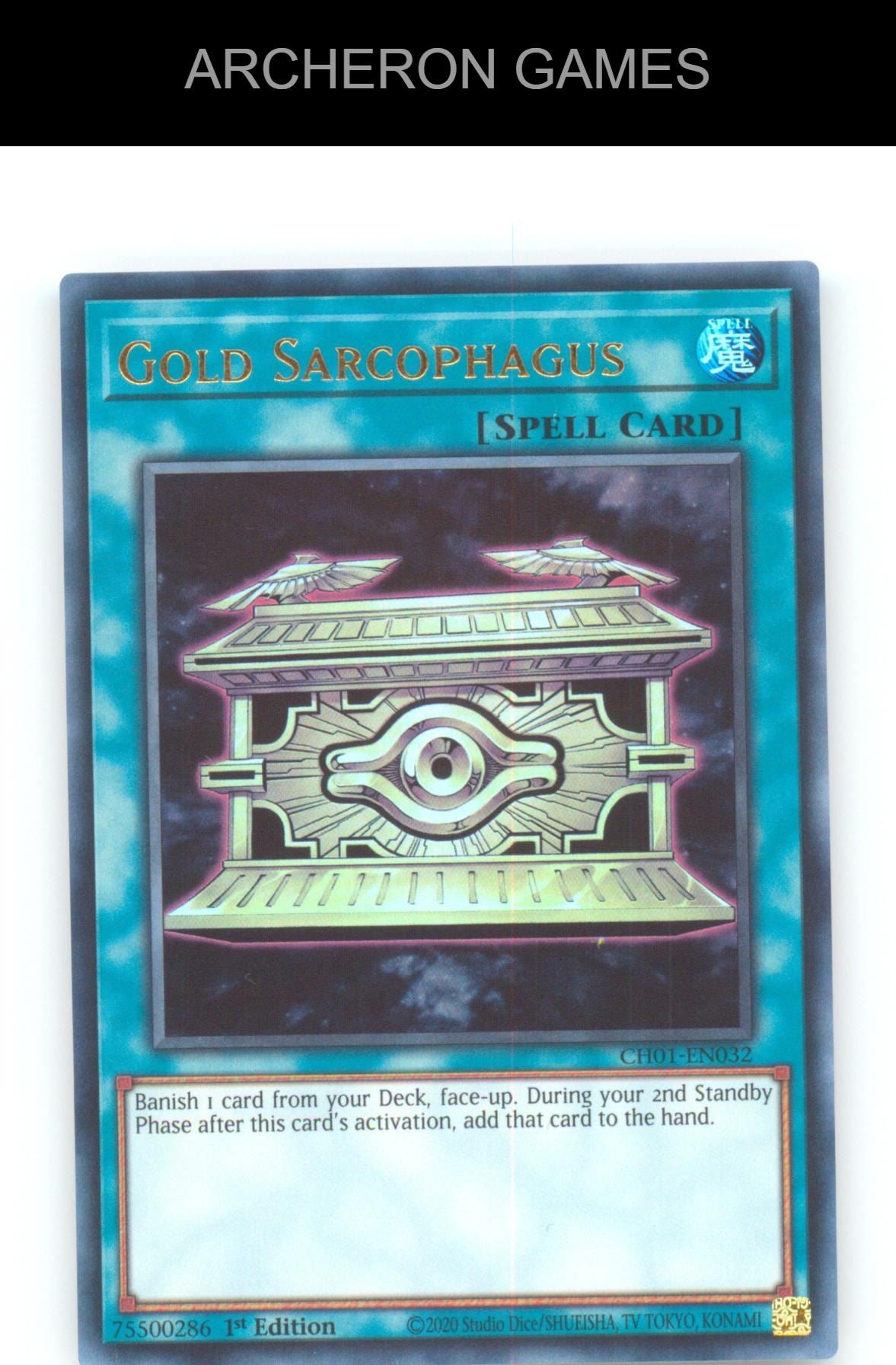 Gold Sarcophagus Ultra Rare YUGIOH Card 1st Edition
