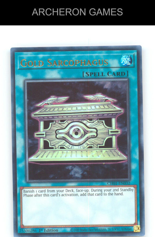 Gold Sarcophagus Ultra Rare YUGIOH Card 1st Edition