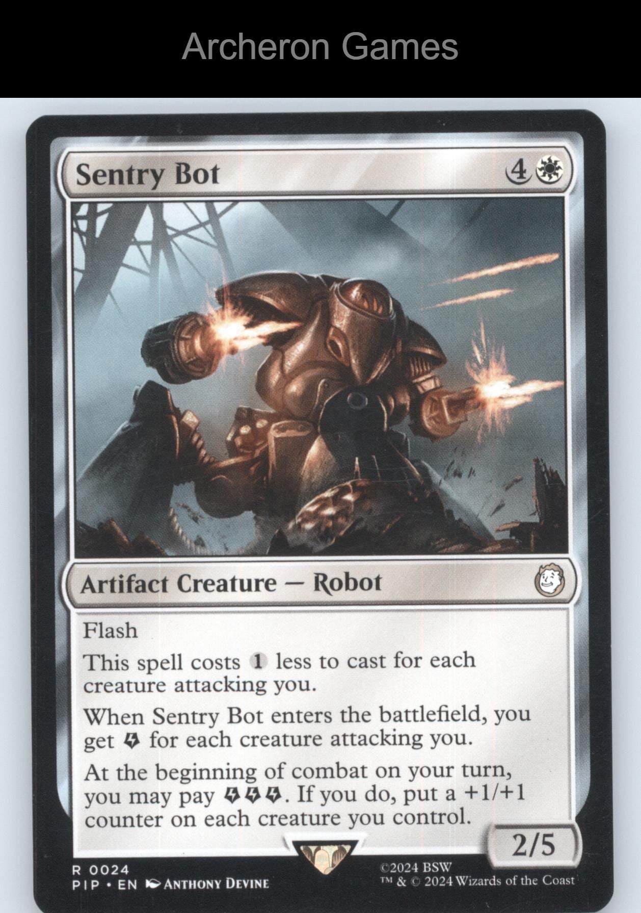 Sentry Bot 24 R MTG Card Universes Beyond: Fallout