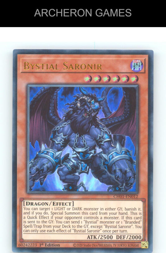 Bystial Saronir Ultra Rare YUGIOH Card 1st Edition