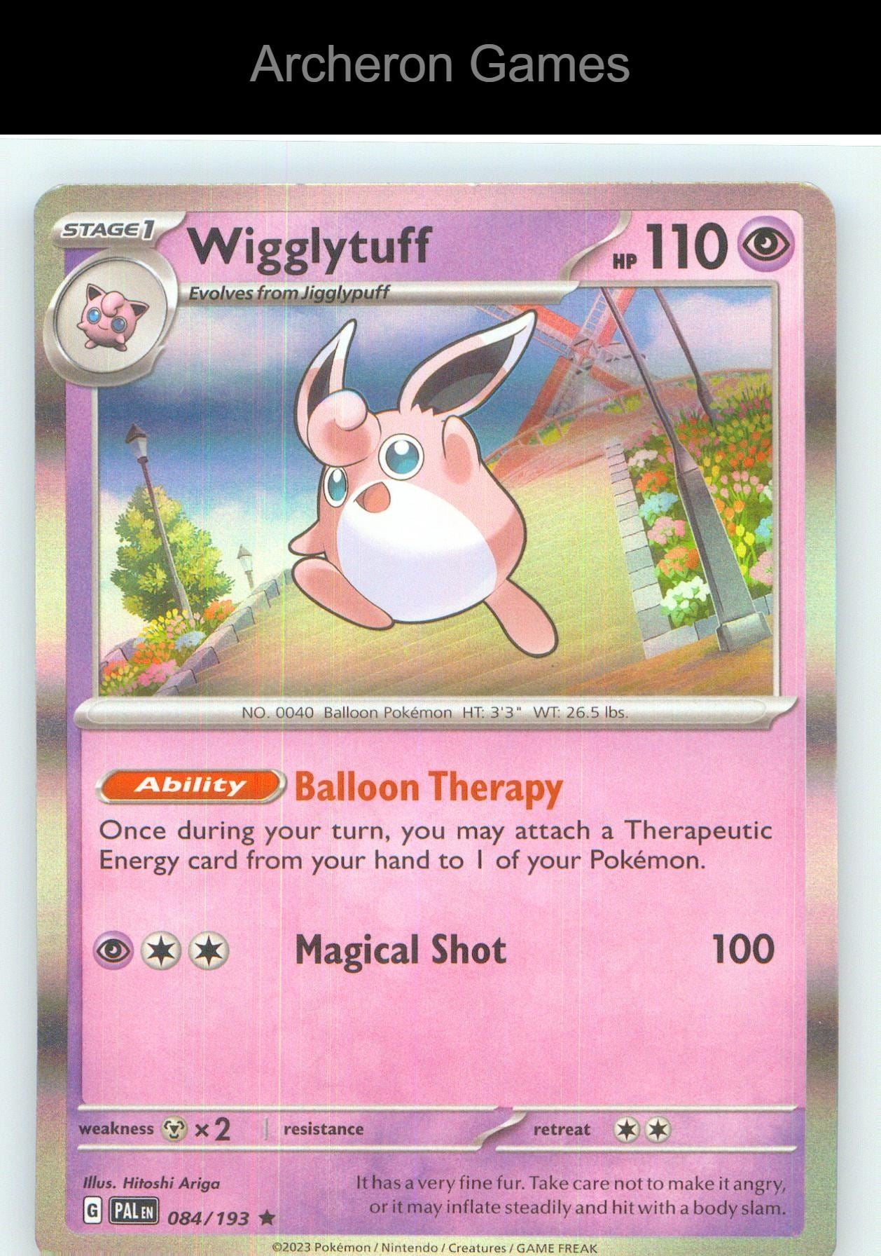 Pokemon Card Wigglytuff PAL 084/193 R Paldea Evolved Holo