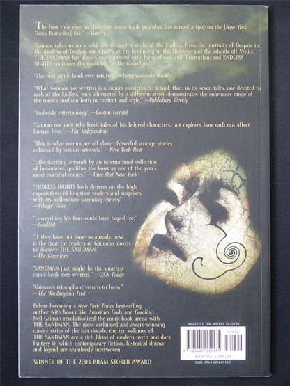 The Sandman: Endless Nights by Neil Gaiman - Vertigo Graphic Softback #2T9