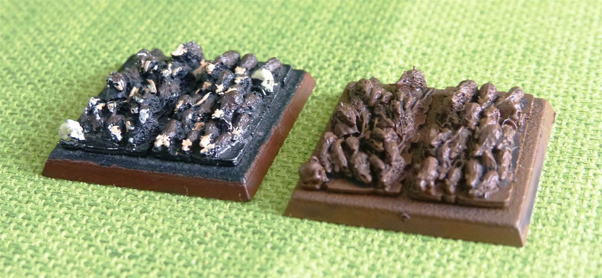 OOP Classic Metal Skaven - Rat Swarms x 2 on Large Plastic Bases - Warhammer AoS 40k #EC