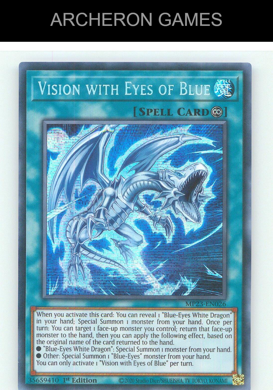 Vision with Eyes of Blue Prismatic Secret Rare YUGIOH Card 1st Edition