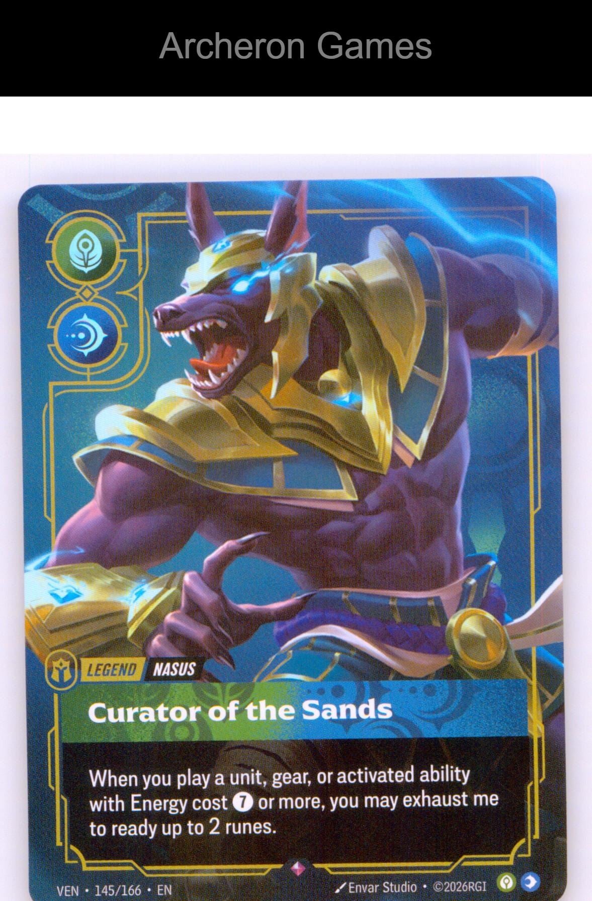Nasus - Curator of the Sands VEN 145/166 R Vendetta Riftbound Card