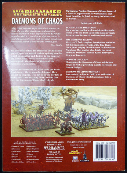 Daemons of Chaos OOP - Warhammer Fantasy Codex Softback #4OJ