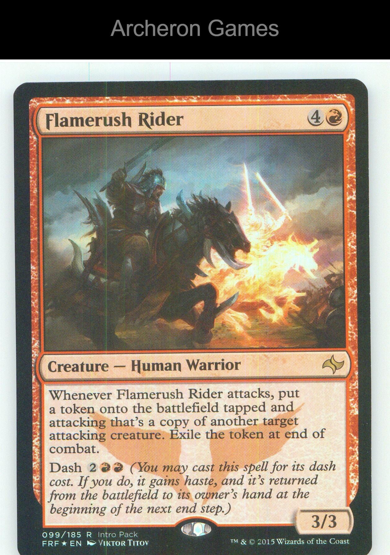 Flamerush Rider FRF 99 R MTG Card NM/EX+ Foil
