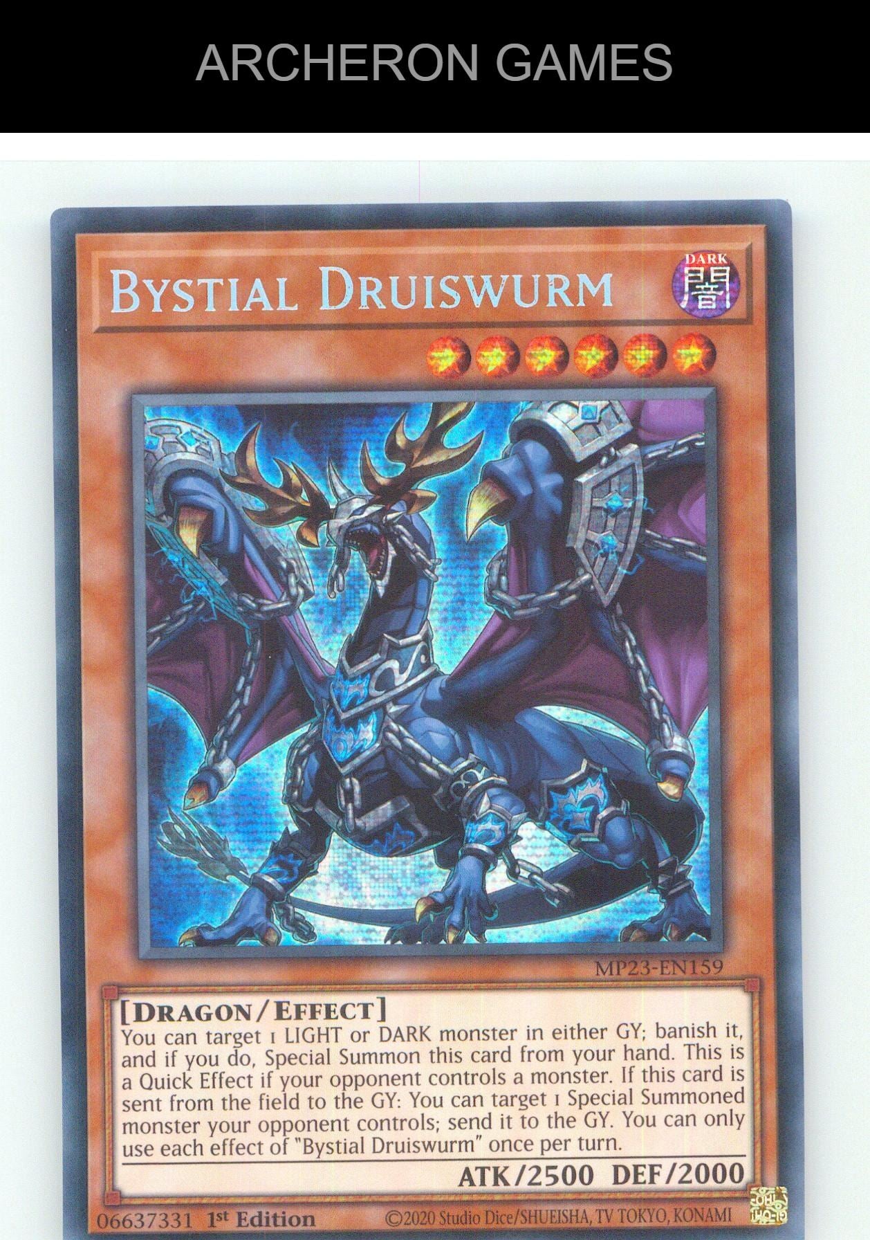 Bystial Druiswurm Prismatic Secret Rare YUGIOH Card 1st Edition