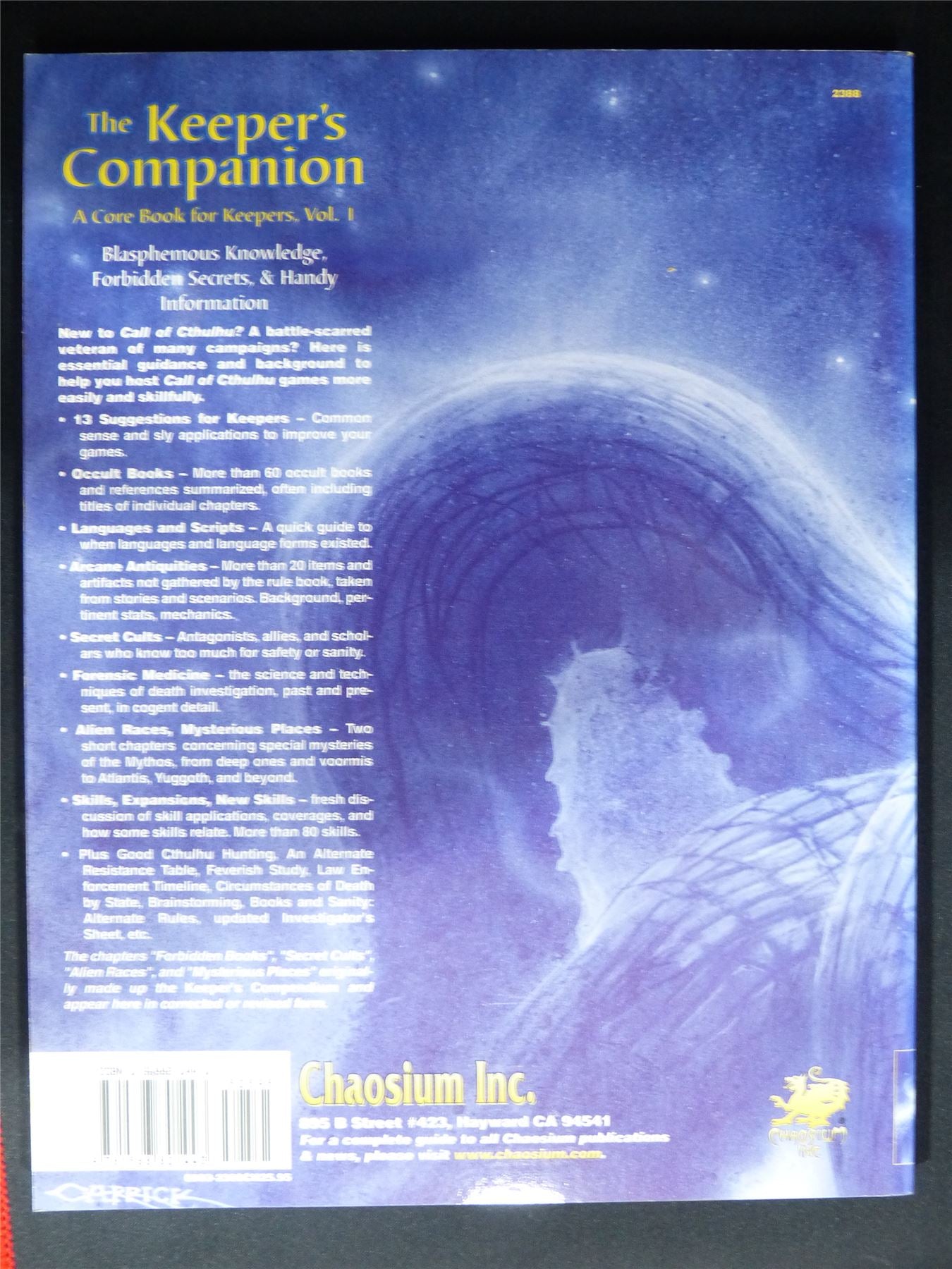 Call of Cthulhu: The Keeper's Companion vol 1 - Roleplaying Softback #2MH