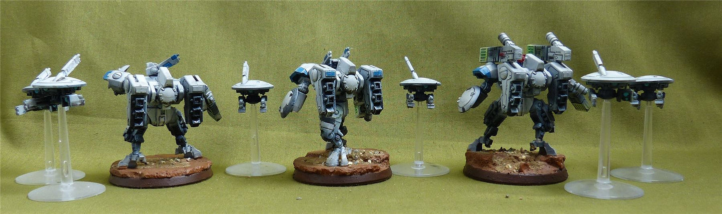 XV8 Crisis Battlesuit Team painted - Tau Empire - Warhammer 40K #2YP