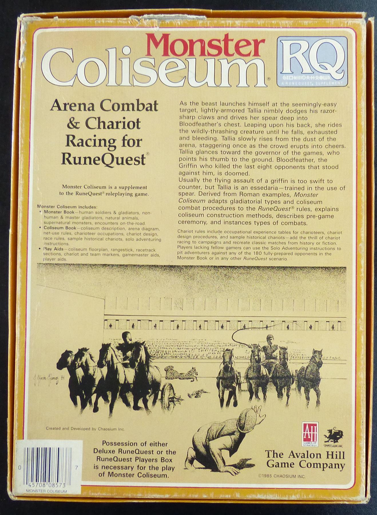 Monster Coliseum Arena Comabt & Chariot Racing Roleplaying Game OOP #1XY