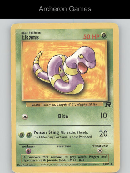 Pokemon Card Ekans TR 56/82 C Team Rocket Unlimited