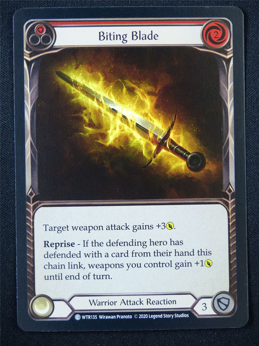 Biting Blade Red WTR135 Foil - Flesh and Blood Card #396
