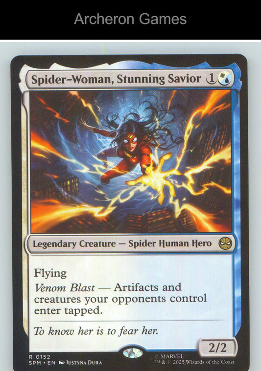 Spider-Woman, Stunning Savior SPM 152 R MTG Card NM/EX+