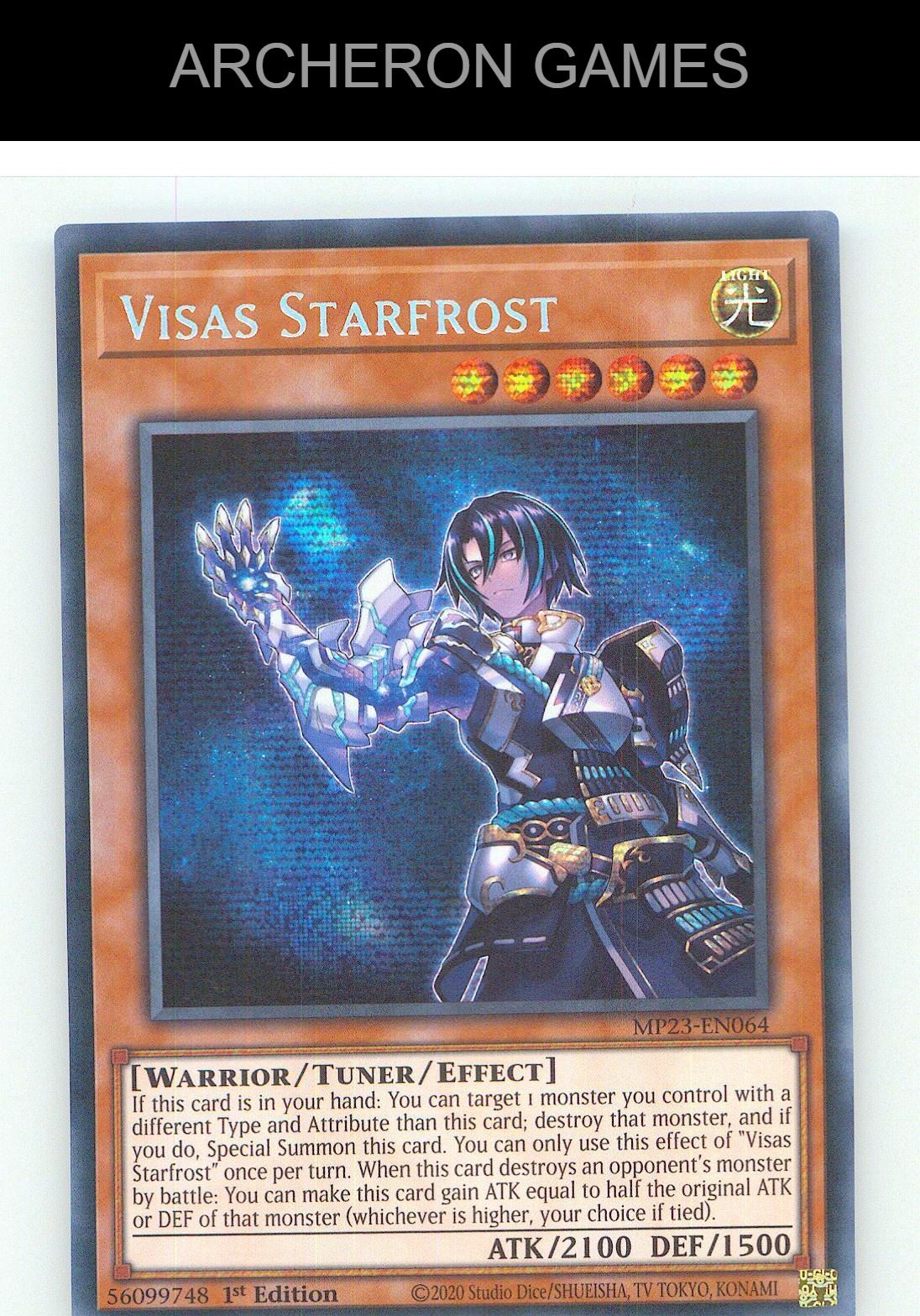 Visas Starfrost Prismatic Secret Rare YUGIOH Card 1st Edition
