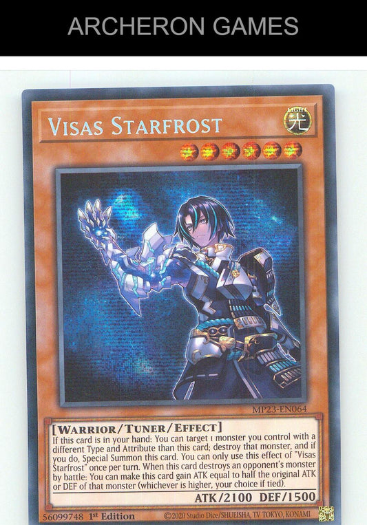 Visas Starfrost Prismatic Secret Rare YUGIOH Card 1st Edition