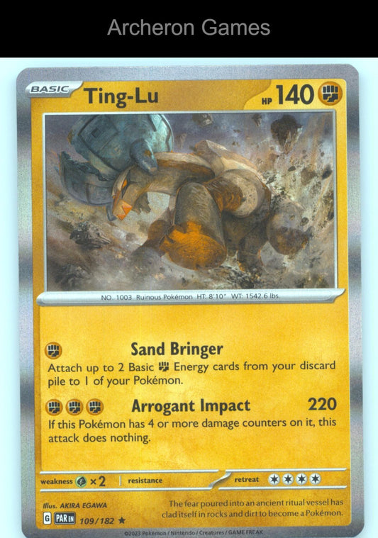 Pokemon Card Ting-Lu PAR 109/182 R Paradox Rift Holo