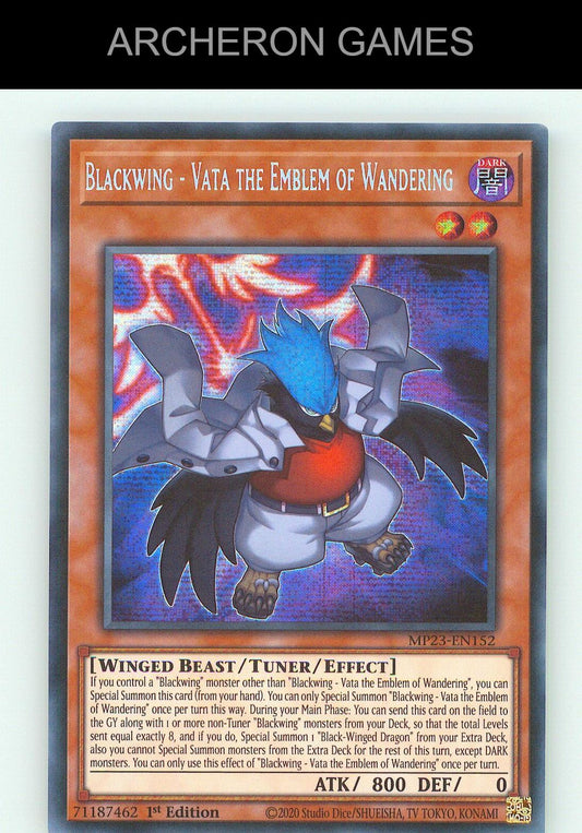Blackwing - Vata the Emblem of Wandering SEC YUGIOH Card
