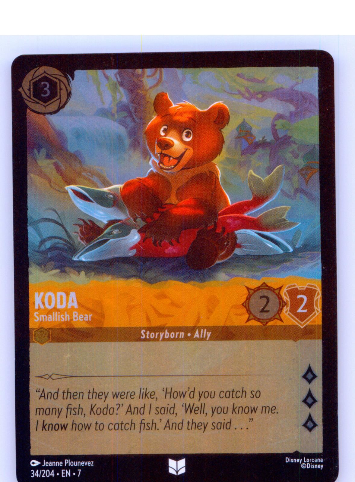 Koda - Smallish Bear 34/304 Uncommon Archazia's Island Lorcana Cold Foil NM/M
