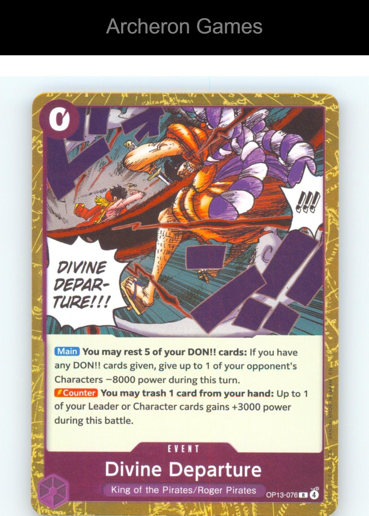 Divine Departure OP13-076 R One Piece Card NM/EX+ Foil