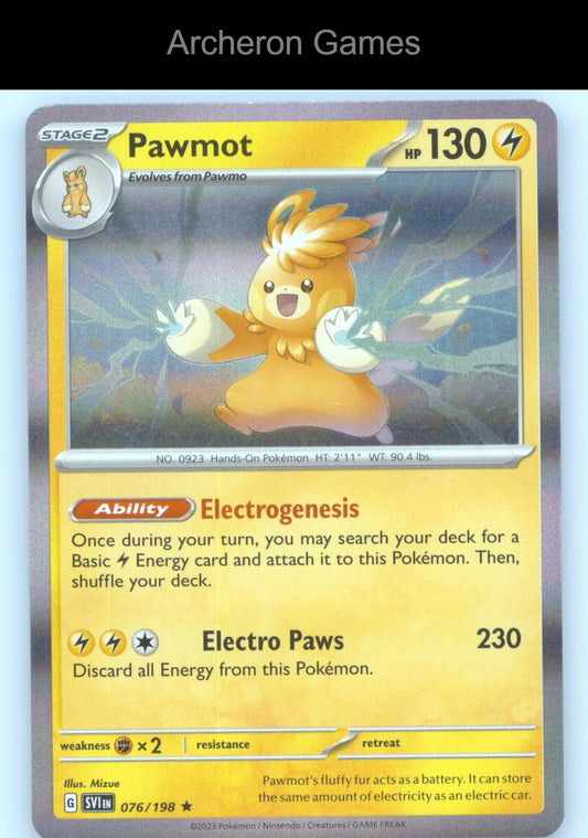 Pokemon Card Pawmot SVI 076/198 R Scarlet & Violet Holo